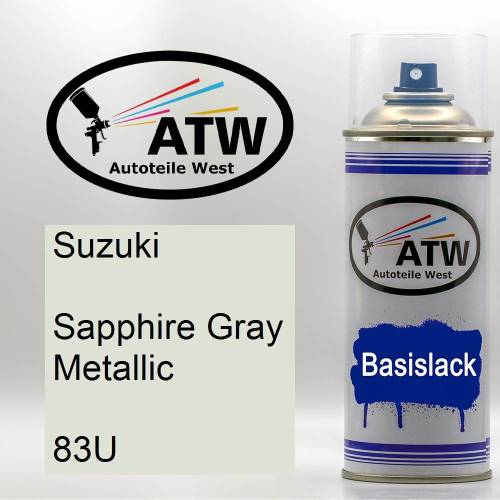 Suzuki, Sapphire Gray Metallic, 83U: 400ml Sprühdose, von ATW Autoteile West.